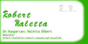 robert maletta business card